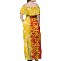 Kahili Quilt Hawaii Family Matching Off Shoulder Maxi Dress and Hawaiian Shirt Tropical Flower Seamless Half Style LT14 - Polynesian Pride