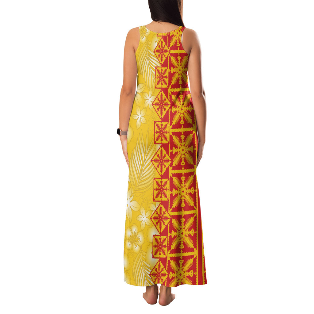 Kahili Quilt Hawaii Family Matching Tank Maxi Dress and Hawaiian Shirt Tropical Flower Seamless Half Style LT14 - Polynesian Pride