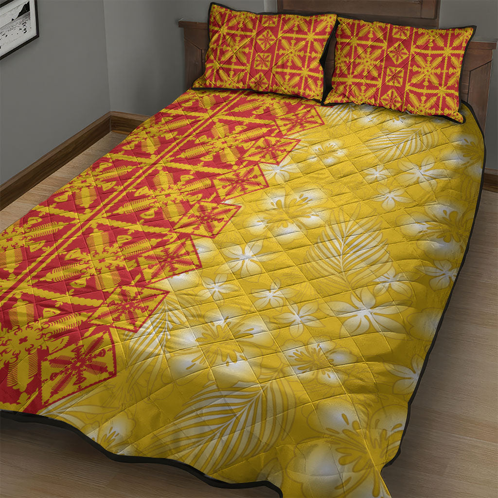 Kahili Quilt Hawaii Quilt Bed Set Tropical Flower Seamless Half Style