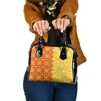 Kahili Quilt Hawaii Shoulder Handbag Tropical Flower Seamless Half Style