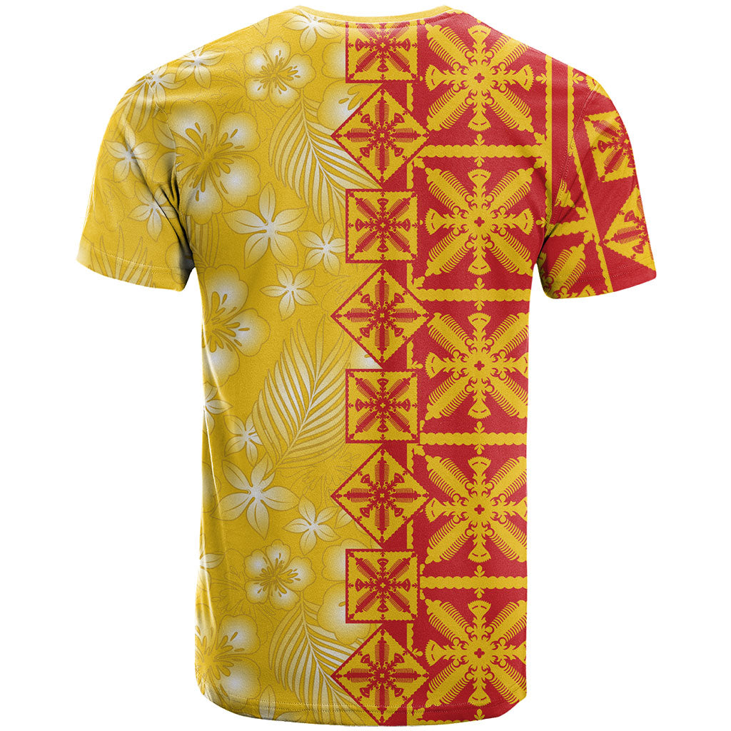 Kahili Quilt Hawaii T Shirt Tropical Flower Seamless Half Style