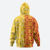 Kahili Quilt Hawaii Zip Hoodie Tropical Flower Seamless Half Style