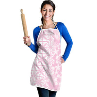 Pastel Pink Kahili Quilt Hawaii Apron Tropical Flower Seamless Half Style