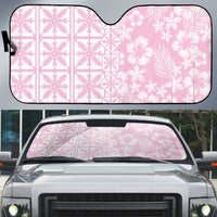 Pastel Pink Kahili Quilt Hawaii Auto Sun Shade Tropical Flower Seamless Half Style LT14 Pink - Polynesian Pride