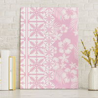 Pastel Pink Kahili Quilt Hawaii Canvas Wall Art Tropical Flower Seamless Half Style LT14 Without Frame Pink - Polynesian Pride