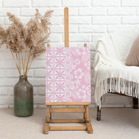 Pastel Pink Kahili Quilt Hawaii Canvas Wall Art Tropical Flower Seamless Half Style LT14 - Polynesian Pride