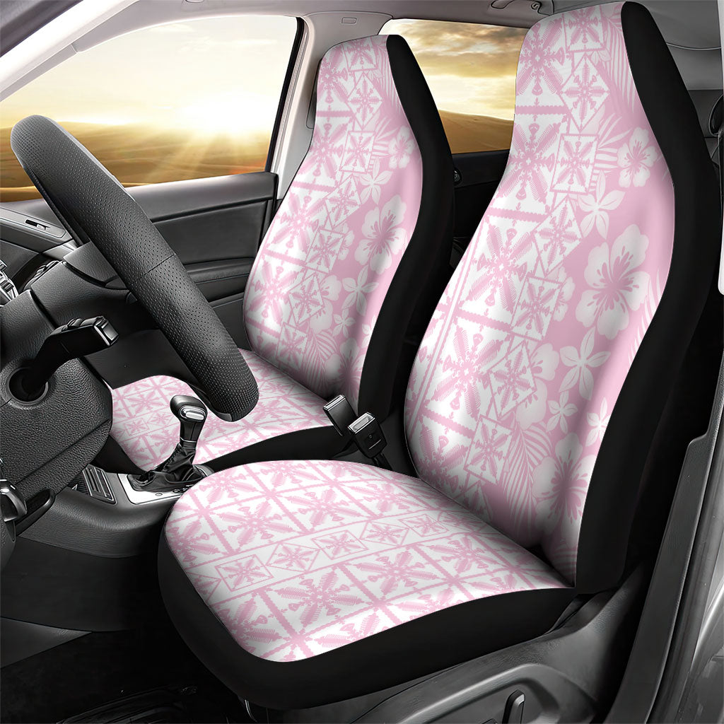 Pastel Pink Kahili Quilt Hawaii Car Seat Cover Tropical Flower Seamless Half Style