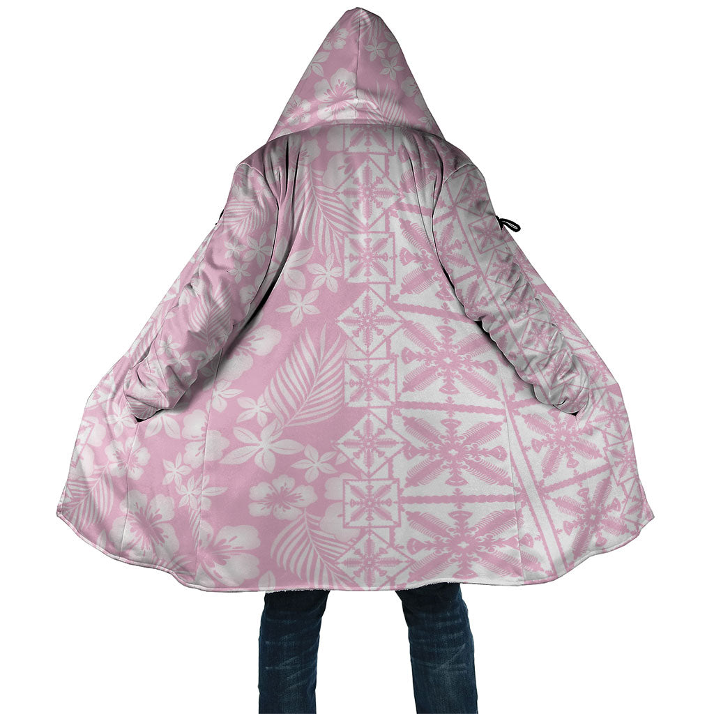 Pastel Pink Kahili Quilt Hawaii Cloak Tropical Flower Seamless Half Style