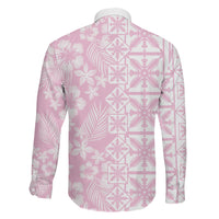 Pastel Pink Kahili Quilt Hawaii Family Matching Short Sleeve Bodycon Dress and Hawaiian Shirt Tropical Flower Seamless Half Style LT14 - Polynesian Pride
