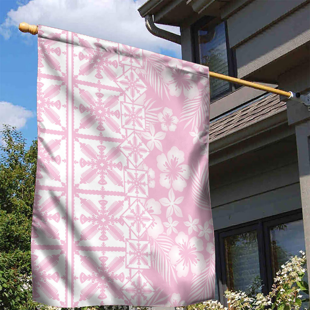Pastel Pink Kahili Quilt Hawaii Garden Flag Tropical Flower Seamless Half Style