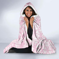 Pastel Pink Kahili Quilt Hawaii Hooded Blanket Tropical Flower Seamless Half Style
