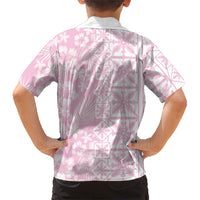 Pastel Pink Kahili Quilt Hawaii Kid Hawaiian Shirt Tropical Flower Seamless Half Style