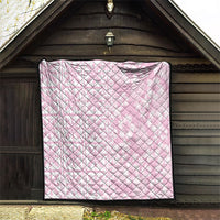 Pastel Pink Kahili Quilt Hawaii Quilt Tropical Flower Seamless Half Style
