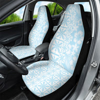 Pastel Blue Kahili Quilt Hawaii Car Seat Cover Tropical Flower Seamless Half Style