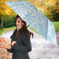 Pastel Blue Kahili Quilt Hawaii Umbrella Tropical Flower Seamless Half Style
