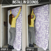 Pastel Purple Kahili Quilt Hawaii Door Cover Tropical Flower Seamless Half Style