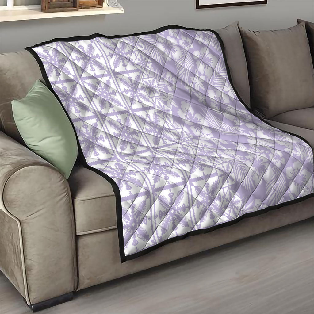 Pastel Purple Kahili Quilt Hawaii Quilt Tropical Flower Seamless Half Style