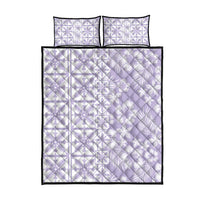 Pastel Purple Kahili Quilt Hawaii Quilt Bed Set Tropical Flower Seamless Half Style
