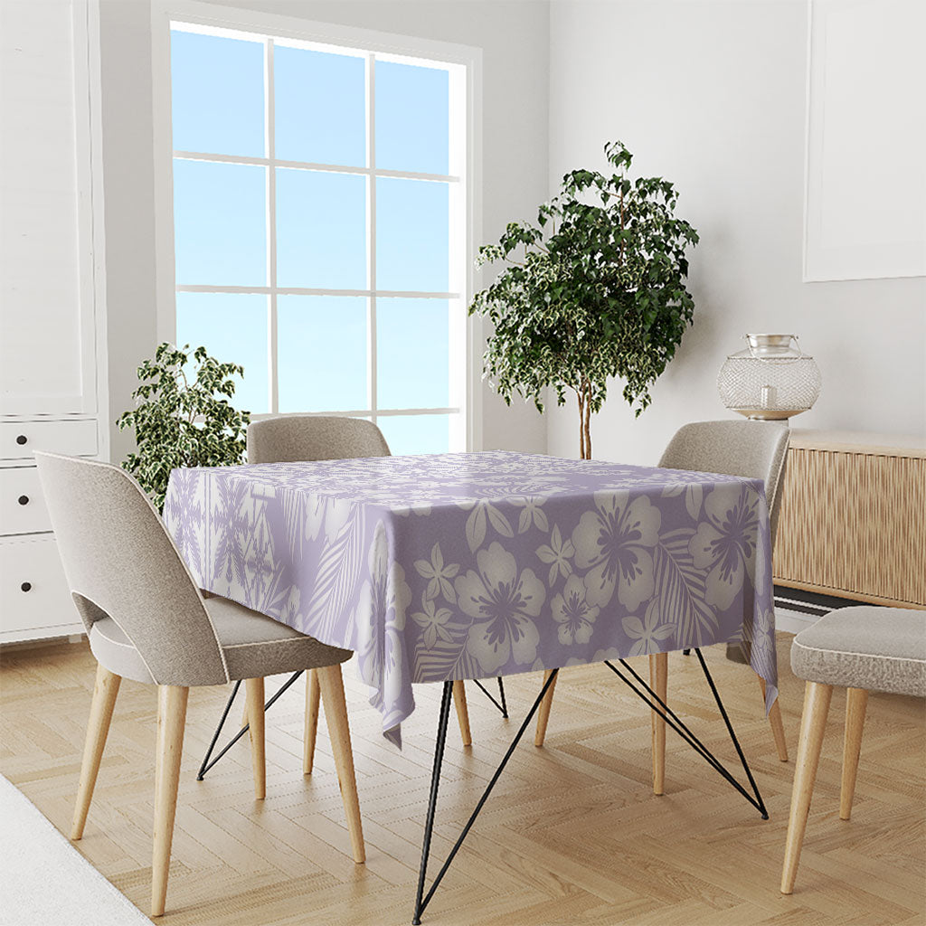 Pastel Purple Kahili Quilt Hawaii Tablecloth Tropical Flower Seamless Half Style