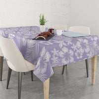 Pastel Purple Kahili Quilt Hawaii Tablecloth Tropical Flower Seamless Half Style