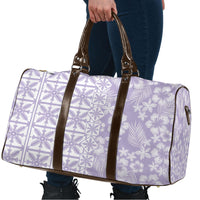 Pastel Purple Kahili Quilt Hawaii Travel Bag Tropical Flower Seamless Half Style