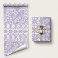 Pastel Purple Kahili Quilt Hawaii Wrapping Paper Tropical Flower Seamless Half Style
