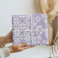 Pastel Purple Kahili Quilt Hawaii Wrapping Paper Tropical Flower Seamless Half Style