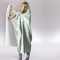 Pastel Green Kahili Quilt Hawaii Hooded Blanket Tropical Flower Seamless Half Style