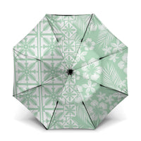 Pastel Green Kahili Quilt Hawaii Umbrella Tropical Flower Seamless Half Style