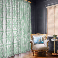 Pastel Green Kahili Quilt Hawaii Window Curtain Tropical Flower Seamless Half Style LT14 - Polynesian Pride
