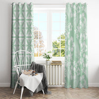 Pastel Green Kahili Quilt Hawaii Window Curtain Tropical Flower Seamless Half Style LT14 - Polynesian Pride