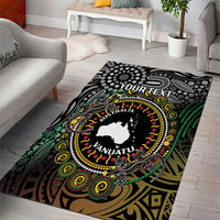 Personalised Australia And Vanuatu Area Rug Aboriginal Lizard Polynesia Ni-Van Pig Tusk LT14 - Polynesian Pride