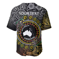 Personalised Australia And Vanuatu Baseball Jersey Aboriginal Lizard Polynesia Ni-Van Pig Tusk LT14 - Polynesian Pride