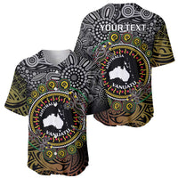 Personalised Australia And Vanuatu Baseball Jersey Aboriginal Lizard Polynesia Ni-Van Pig Tusk LT14 - Polynesian Pride