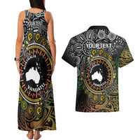 Personalised Australia And Vanuatu Couples Matching Tank Maxi Dress and Hawaiian Shirt Aboriginal Lizard Polynesia Ni-Van Pig Tusk LT14 - Polynesian Pride