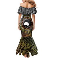 Personalised Australia And Vanuatu Family Matching Mermaid Dress and Hawaiian Shirt Aboriginal Lizard Polynesia Ni-Van Pig Tusk LT14 - Polynesian Pride