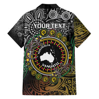 Personalised Australia And Vanuatu Family Matching Off Shoulder Maxi Dress and Hawaiian Shirt Aboriginal Lizard Polynesia Ni-Van Pig Tusk LT14 - Polynesian Pride