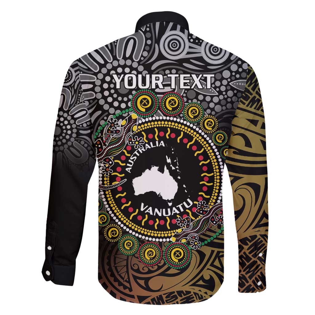 Personalised Australia And Vanuatu Family Matching Off Shoulder Maxi Dress and Hawaiian Shirt Aboriginal Lizard Polynesia Ni-Van Pig Tusk LT14 - Polynesian Pride