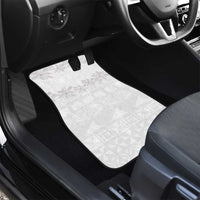 Tokelau White Sunday Car Mats Polynesian Pattern Gardenia Thunbergia