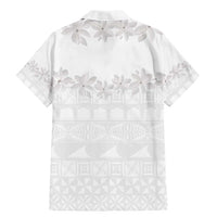 Tokelau White Sunday Family Matching Mermaid Dress and Hawaiian Shirt Polynesian Pattern Gardenia Thunbergia LT14 - Polynesian Pride