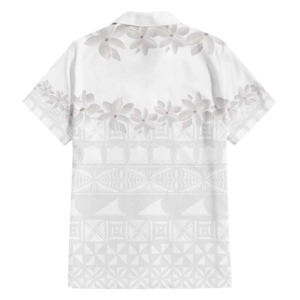 Tokelau White Sunday Family Matching Puletasi and Hawaiian Shirt Polynesian Pattern Gardenia Thunbergia LT14 - Polynesian Pride
