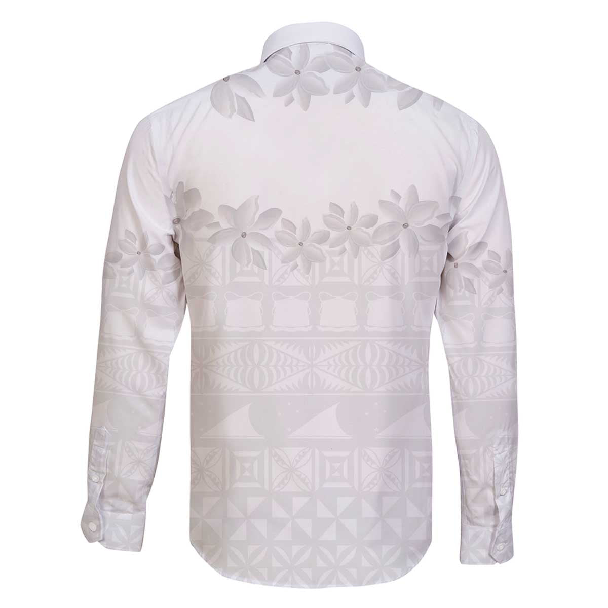 Tokelau White Sunday Family Matching Puletasi and Hawaiian Shirt Polynesian Pattern Gardenia Thunbergia LT14 - Polynesian Pride
