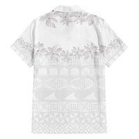 Tokelau White Sunday Family Matching Short Sleeve Bodycon Dress and Hawaiian Shirt Polynesian Pattern Gardenia Thunbergia LT14 - Polynesian Pride