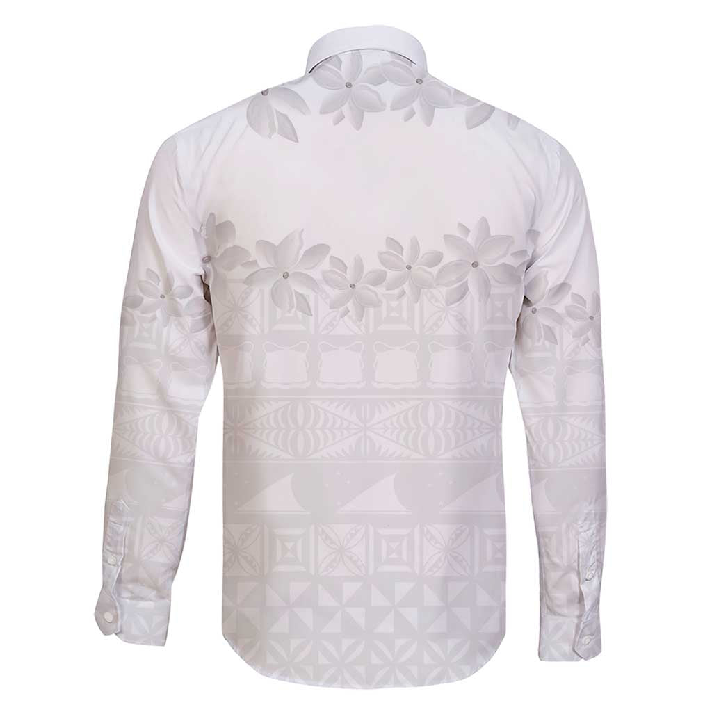 Tokelau White Sunday Family Matching Short Sleeve Bodycon Dress and Hawaiian Shirt Polynesian Pattern Gardenia Thunbergia LT14 - Polynesian Pride