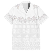 Tokelau White Sunday Family Matching Summer Maxi Dress and Hawaiian Shirt Polynesian Pattern Gardenia Thunbergia LT14 Dad's Shirt - Short Sleeve White - Polynesian Pride