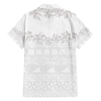 Tokelau White Sunday Family Matching Summer Maxi Dress and Hawaiian Shirt Polynesian Pattern Gardenia Thunbergia LT14 - Polynesian Pride
