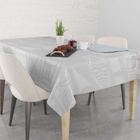 Tokelau White Sunday Tablecloth Polynesian Pattern Gardenia Thunbergia