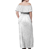 American Samoa White Sunday Family Matching Off Shoulder Maxi Dress and Hawaiian Shirt Lotu Tamaiti Plumeria With Samoan Pattern LT14 - Polynesian Pride