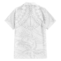 American Samoa White Sunday Family Matching Puletasi and Hawaiian Shirt Lotu Tamaiti Plumeria With Samoan Pattern LT14 - Polynesian Pride