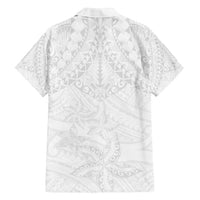 American Samoa White Sunday Family Matching Tank Maxi Dress and Hawaiian Shirt Lotu Tamaiti Plumeria With Samoan Pattern LT14 - Polynesian Pride